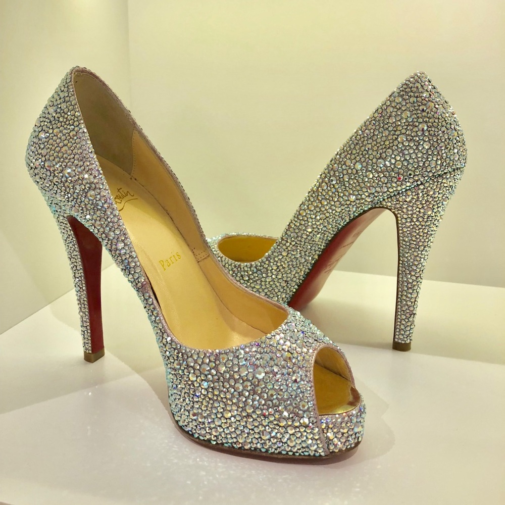 Christian Louboutin Very Riche 120 Strass peeptoe